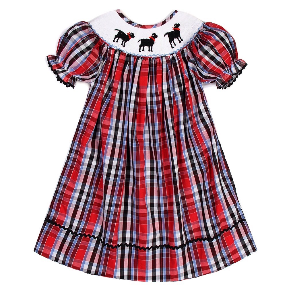 Smocked Bishop Dress- Labrador Dog - Picture 3 of 5